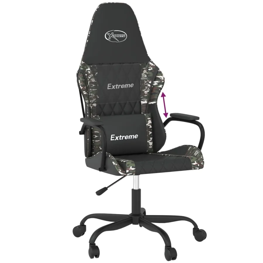 Chaise de jeu Noir et camouflage Similicuir - 6