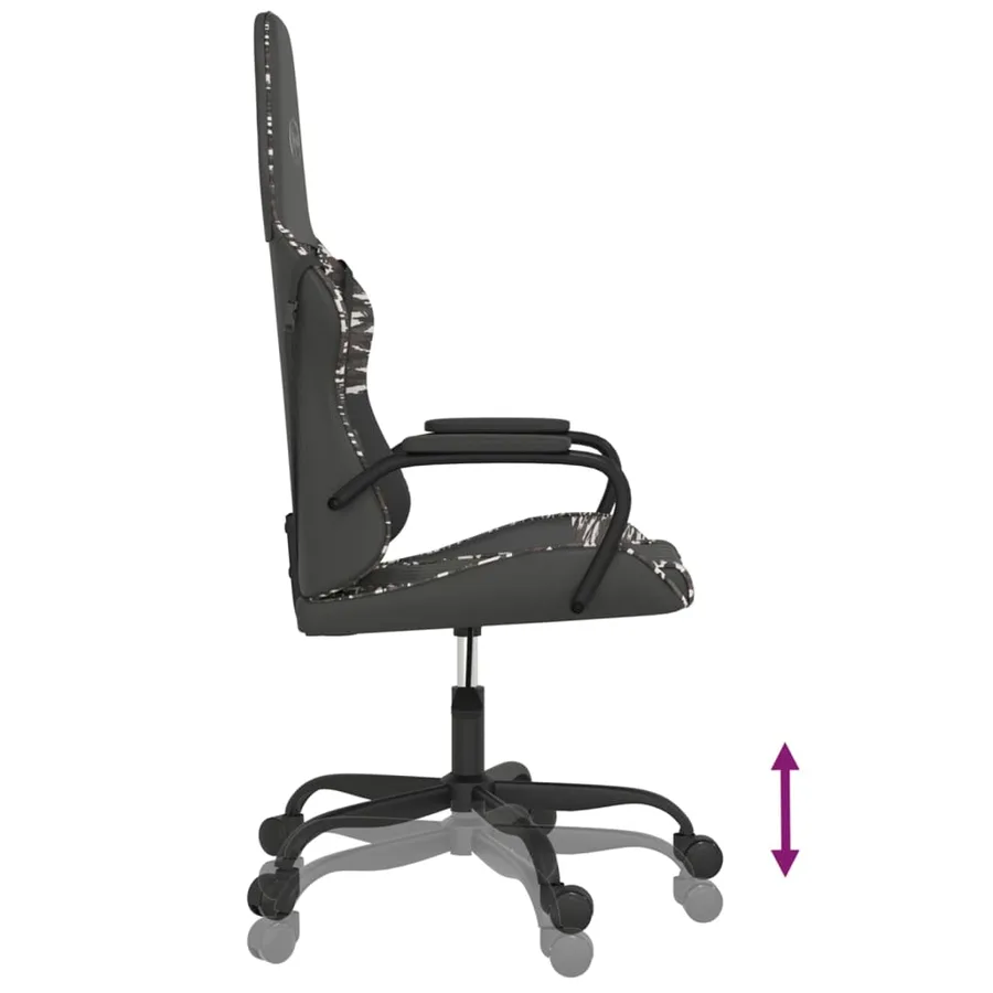 Chaise de jeu Noir et camouflage Similicuir - 7