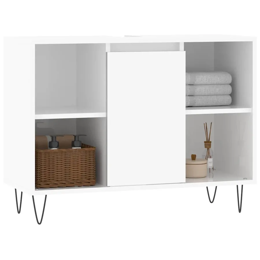 Armoire de salle de bain blanc brillant 80x33x60 cm - 3