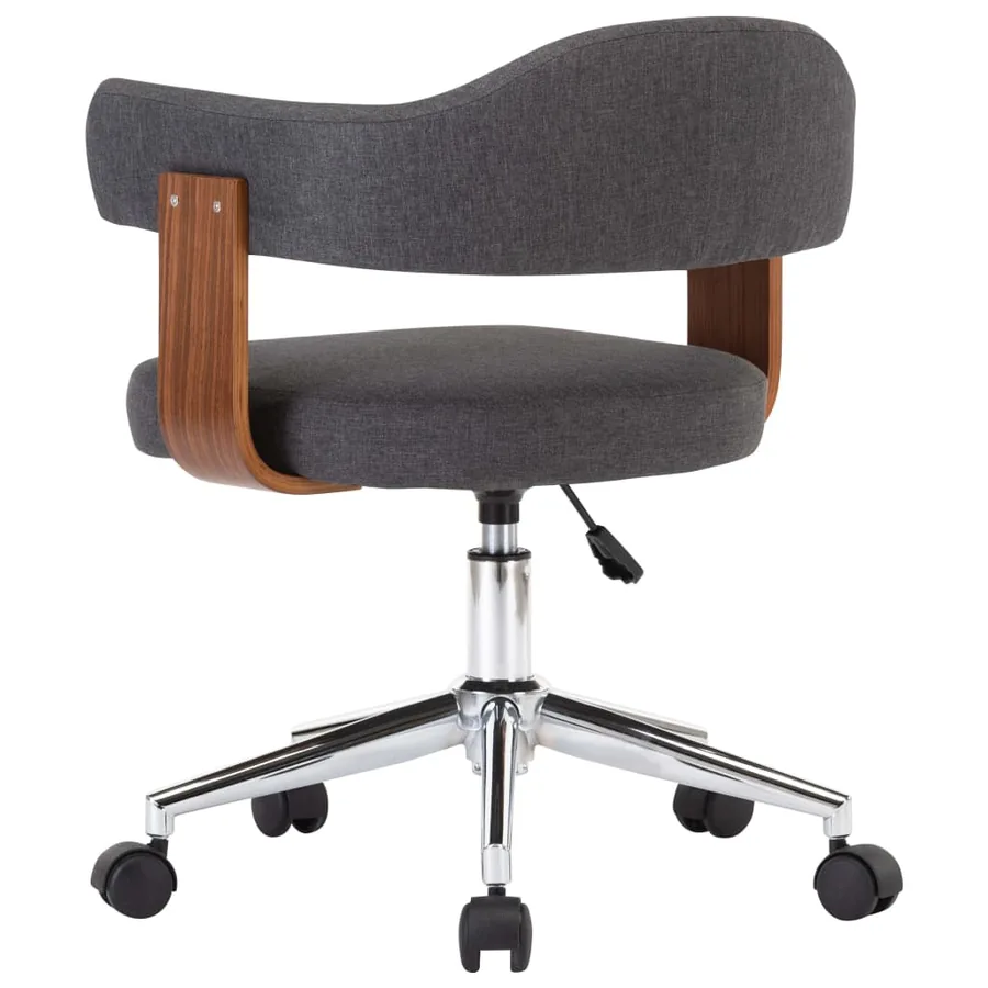 Chaises pivotantes à manger lot de 6 gris bois courbé et tissu - 4