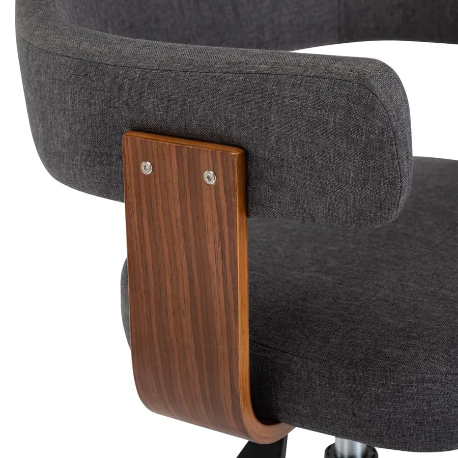 Chaises pivotantes à manger lot de 6 gris bois courbé et tissu - 6