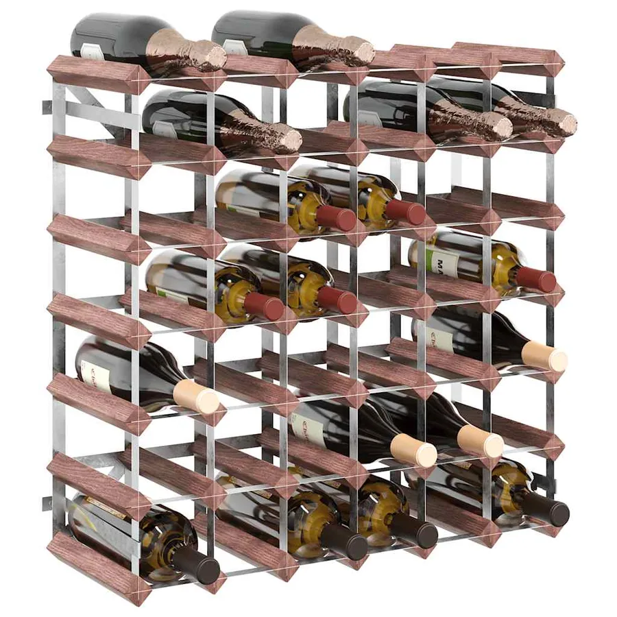 Casier à bouteilles pour 42 bouteilles Marron Bois pin solide - 4