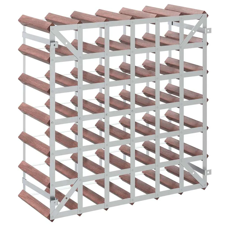 Casier à bouteilles pour 42 bouteilles Marron Bois pin solide - 7