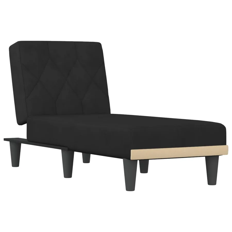 Chaise longue noir velours - 2