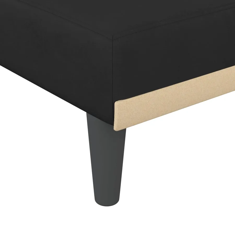 Chaise longue noir velours - 7