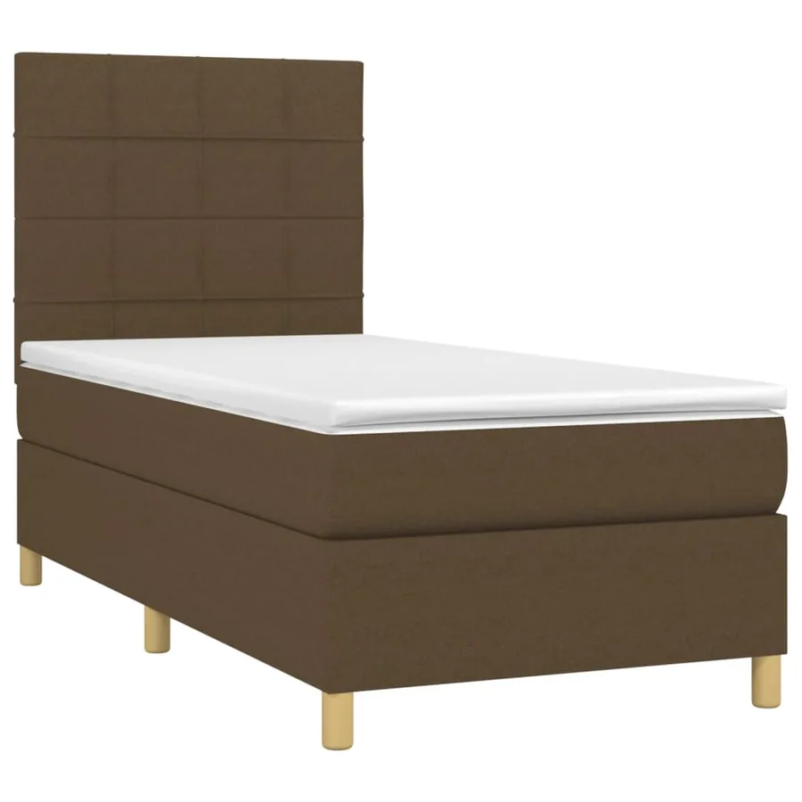 Sommier à lattes de lit avec matelas Marron foncé 90x200 cm - 3