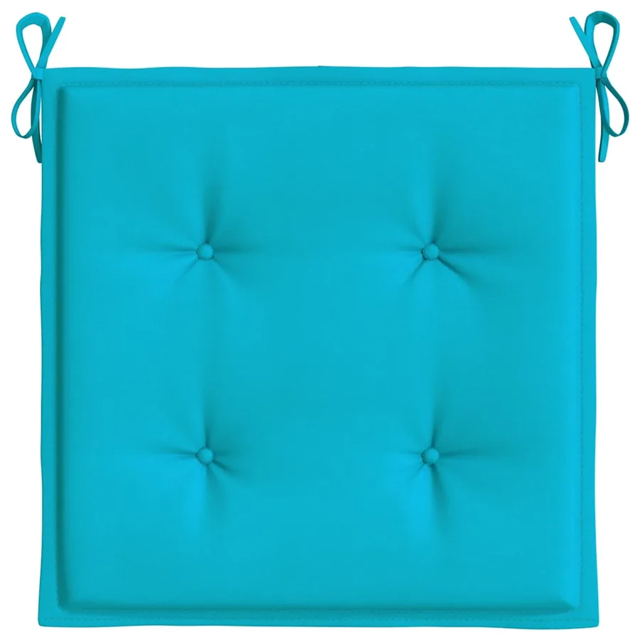 Coussins de chaise de jardin lot de 2 turquoise 50x50x4cm tissu - 6