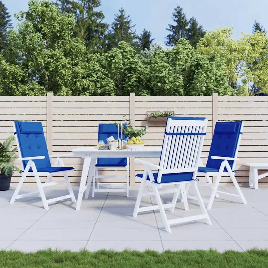 Coussins de chaise à dossier haut lot de 6 bleu royal
