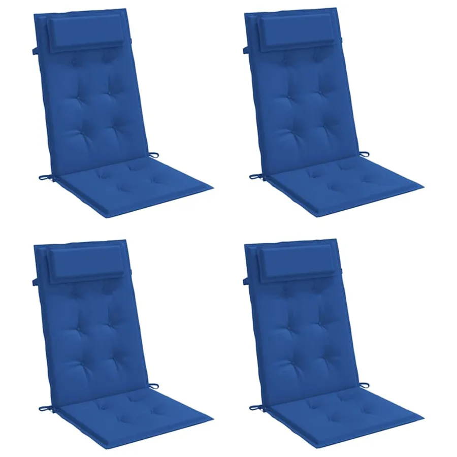 Coussins de chaise à dossier haut lot de 6 bleu royal - 3