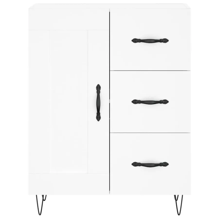 Buffet haut Blanc 69,5x34x180 cm Bois d'ingénierie - 8