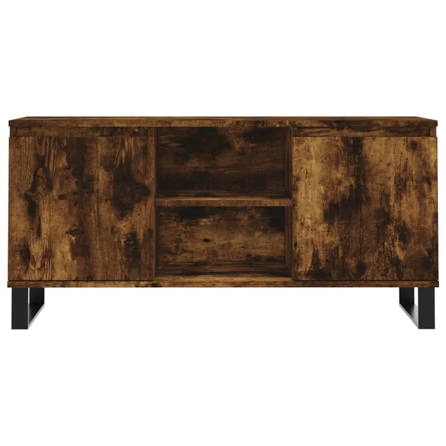 Meuble TV chêne fumé 104x35x50 cm bois d'ingénierie - 5