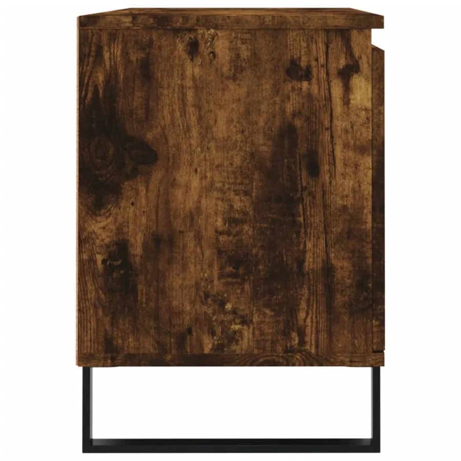 Meuble TV chêne fumé 104x35x50 cm bois d'ingénierie - 7
