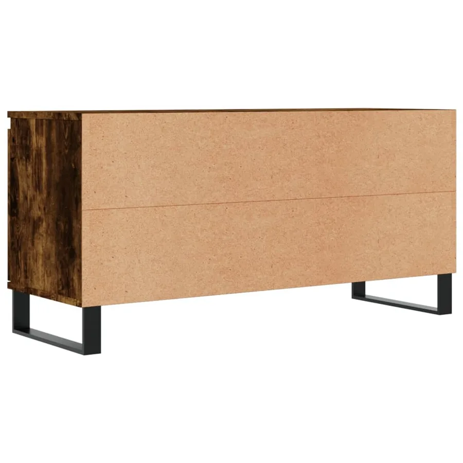Meuble TV chêne fumé 104x35x50 cm bois d'ingénierie - 8