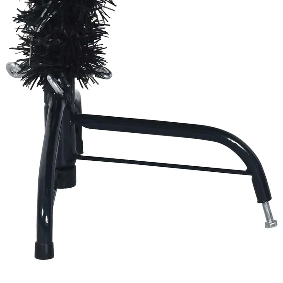 Demi sapin de Noël artificiel avec support Noir 150 cm PVC - 10