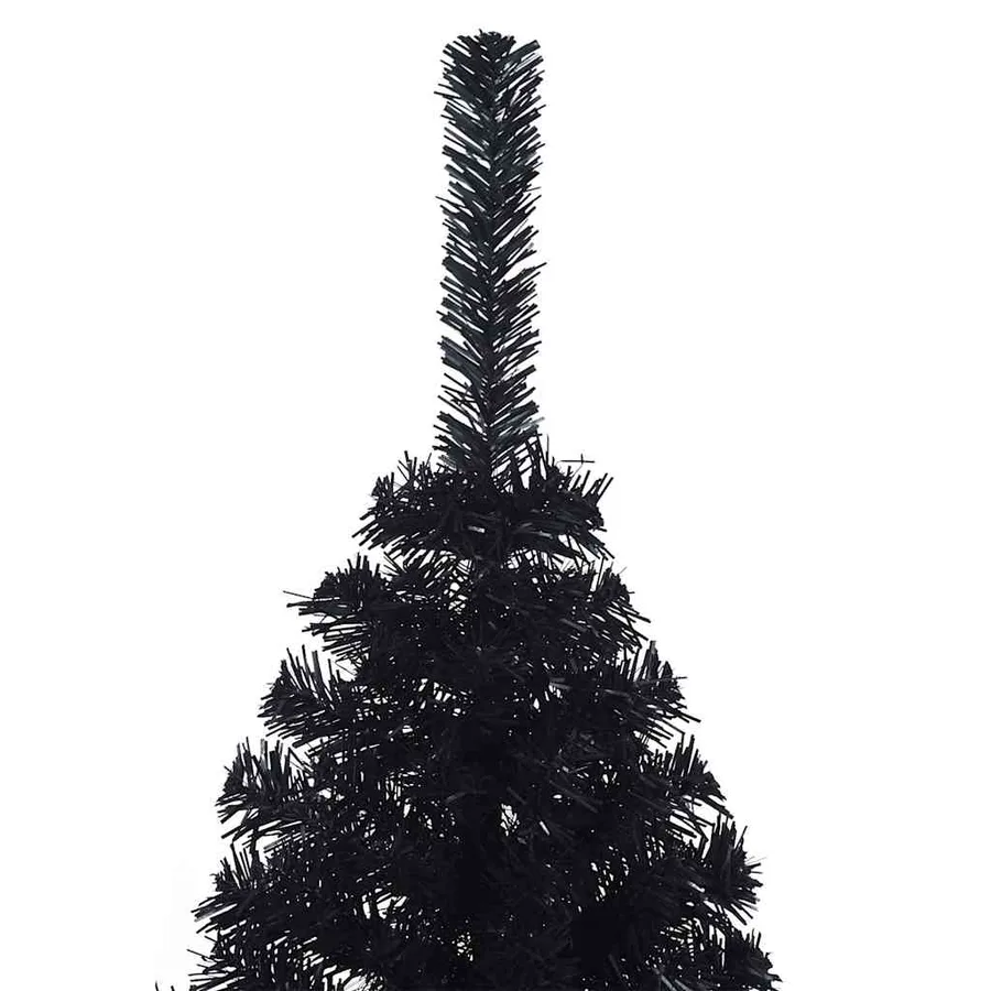 Demi sapin de Noël artificiel avec support Noir 150 cm PVC - 8