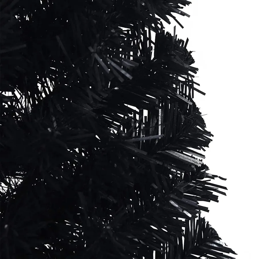 Demi sapin de Noël artificiel avec support Noir 150 cm PVC - 9