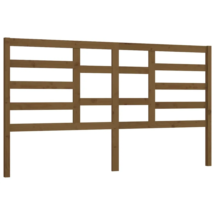 Tête de lit Marron miel 206x4x104 cm Bois massif de pin - 2