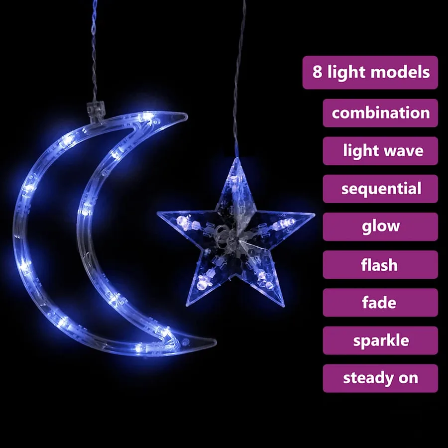 Guirlande lumineuse étoile et lune avec télécommande 345 LED - 4