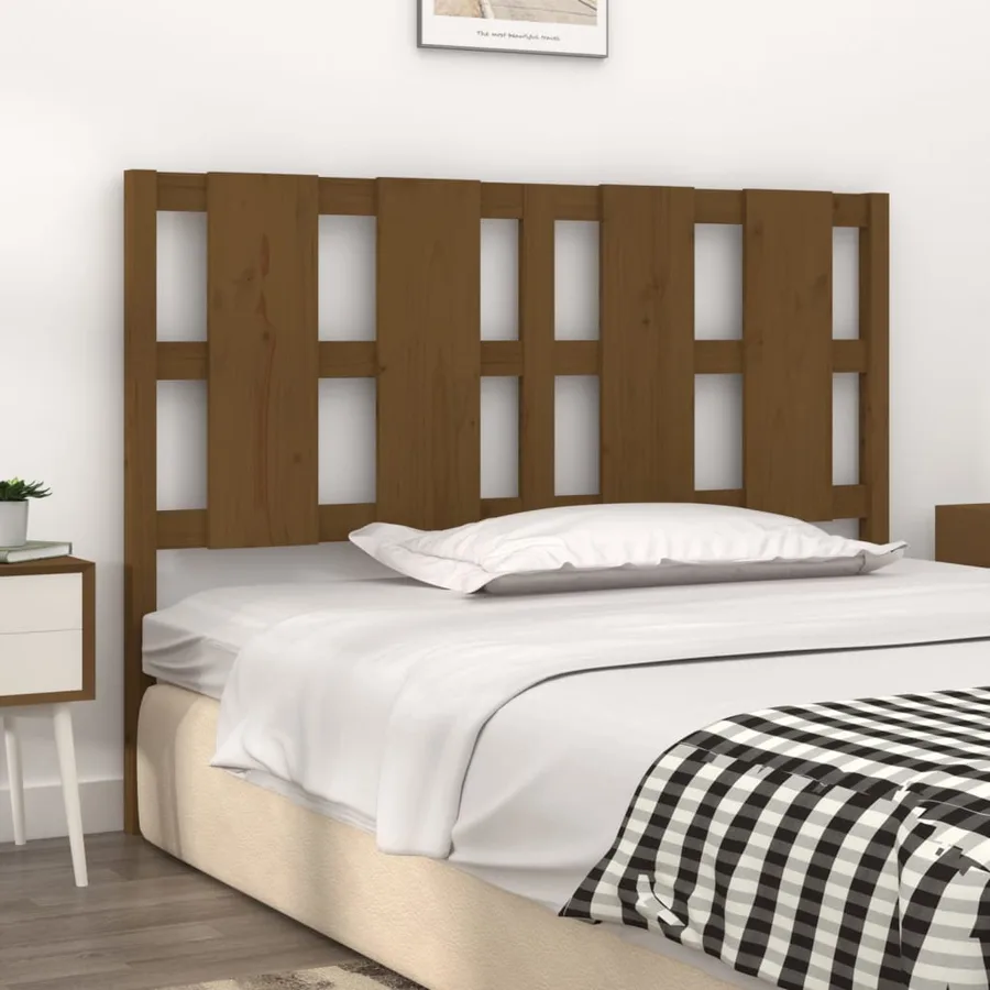 Tête de lit Marron miel 125,5x4x100 cm Bois massif de pin - 3