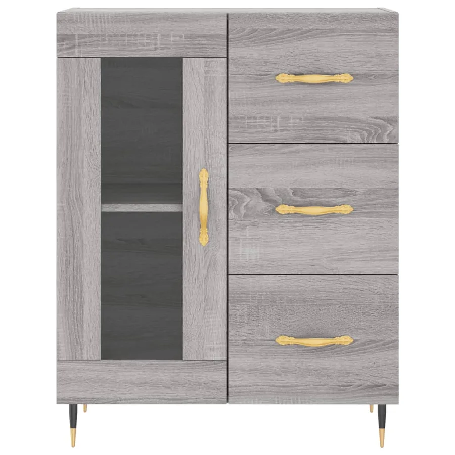 Buffet sonoma gris 69,5x34x90 cm bois d'ingénierie - 5
