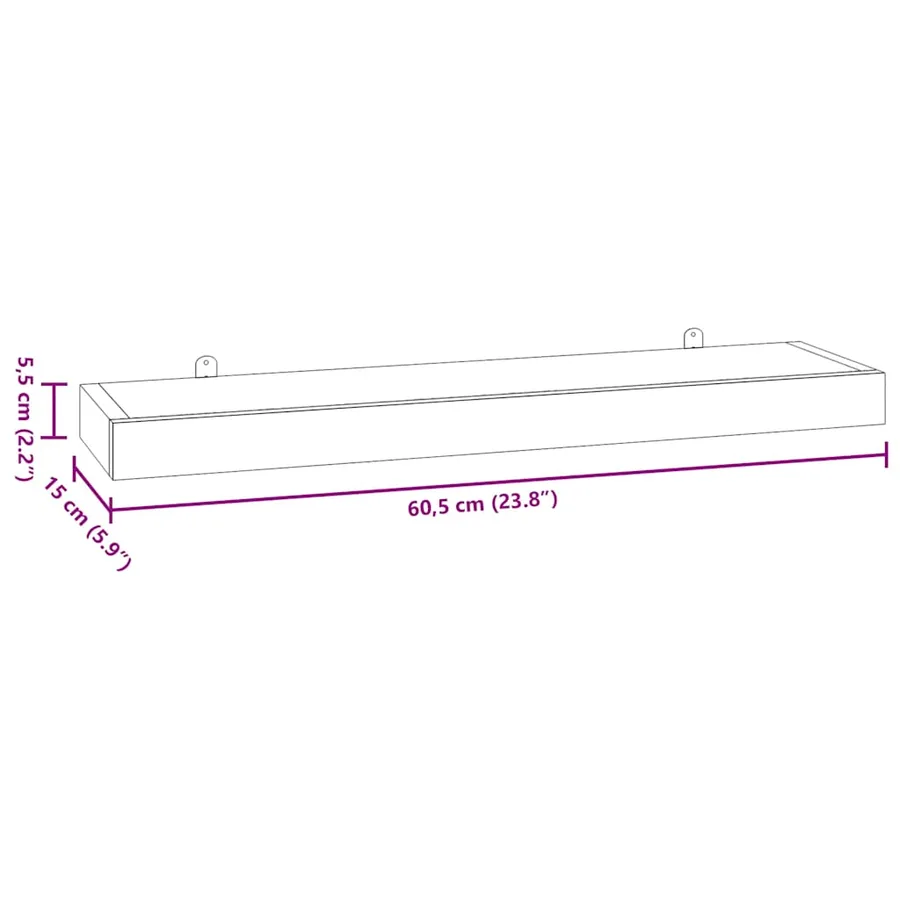 Étagères murales 2 pcs 60x15x4 cm bois de teck massif - 7