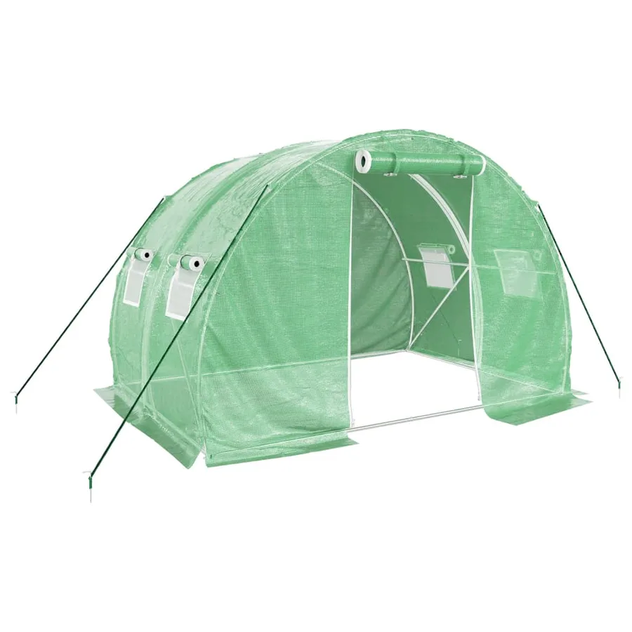 Serre avec cadre en acier vert 6 m² 3x2x2 m - 2