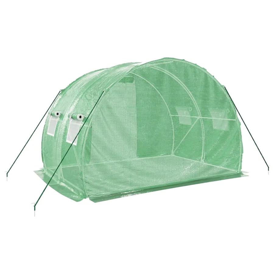 Serre avec cadre en acier vert 6 m² 3x2x2 m - 6