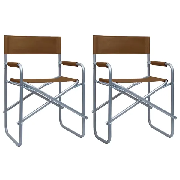 Chaises de metteur en scène lot de 2 Acier Marron
