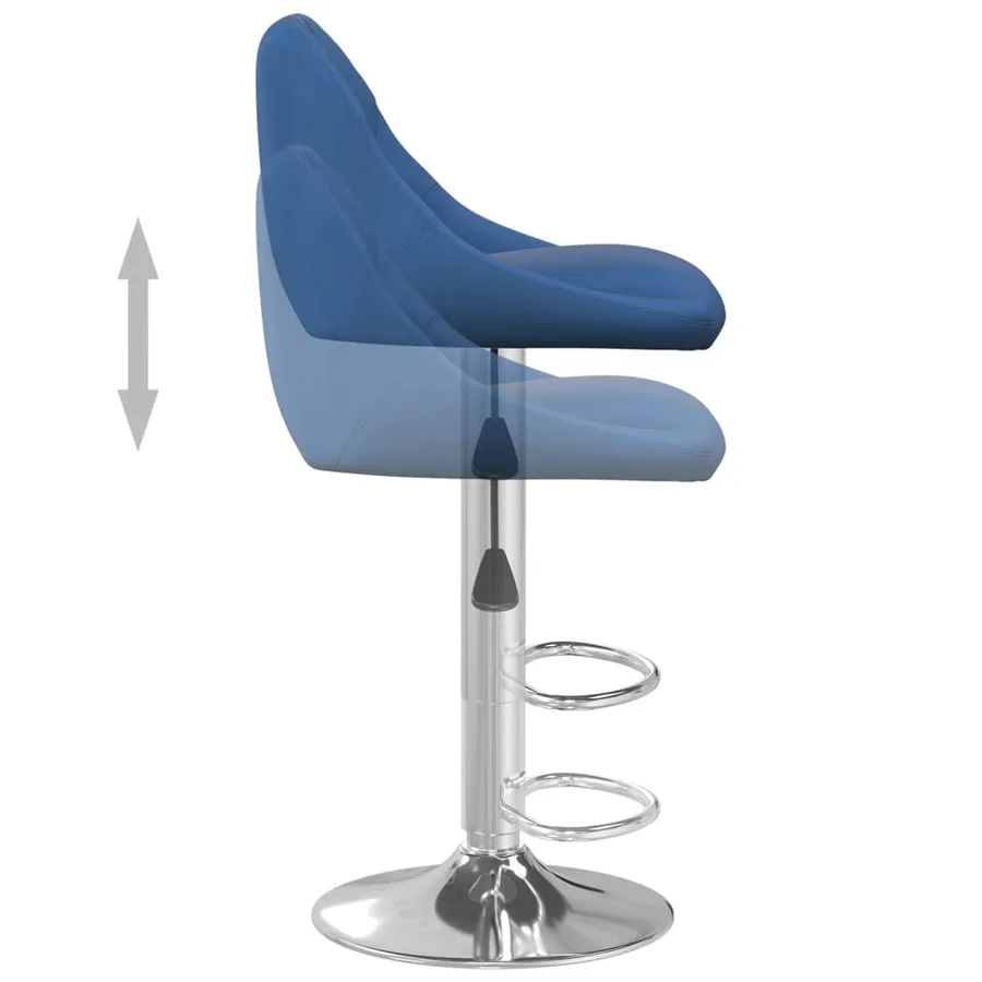 Tabourets de bar lot de 2 bleu velours - 7