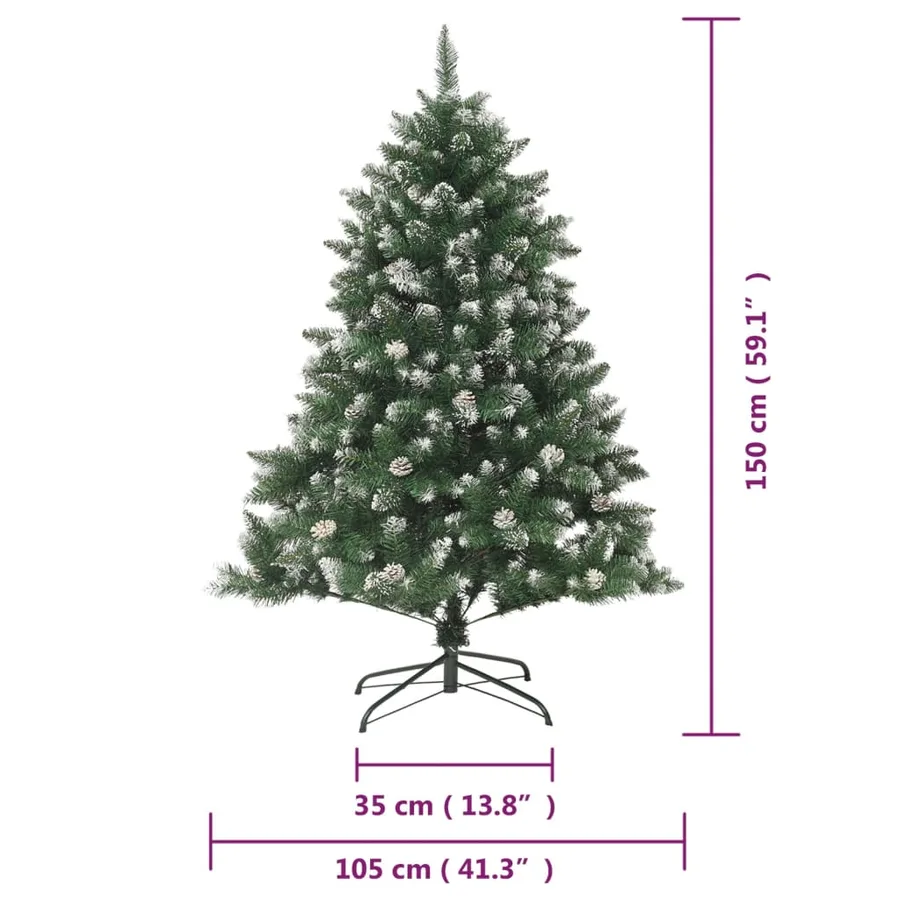 Sapin de Noël artificiel avec support 150 cm PVC - 9