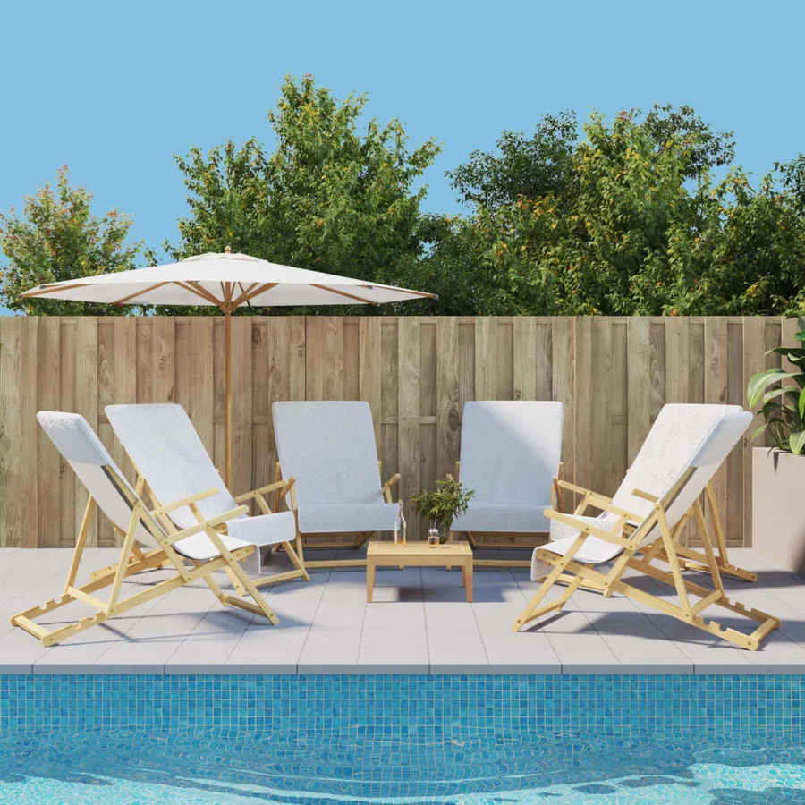 Serviettes de plage 6 pcs blanc 60x135 cm tissu 400 GSM