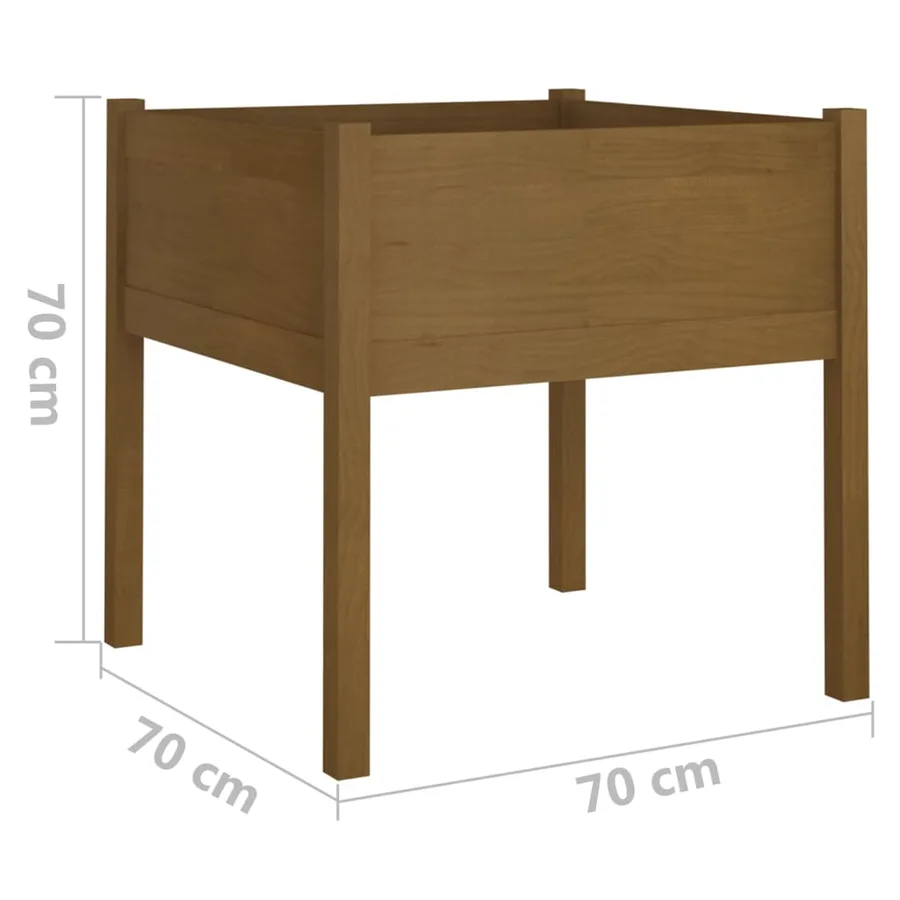 Jardinières 2 pcs Marron miel 70x70x70 cm Bois de pin massif - 8
