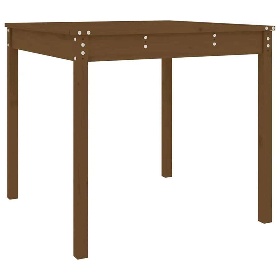 Table de jardin marron miel 82,5x82,5x76 cm bois massif de pin - 2