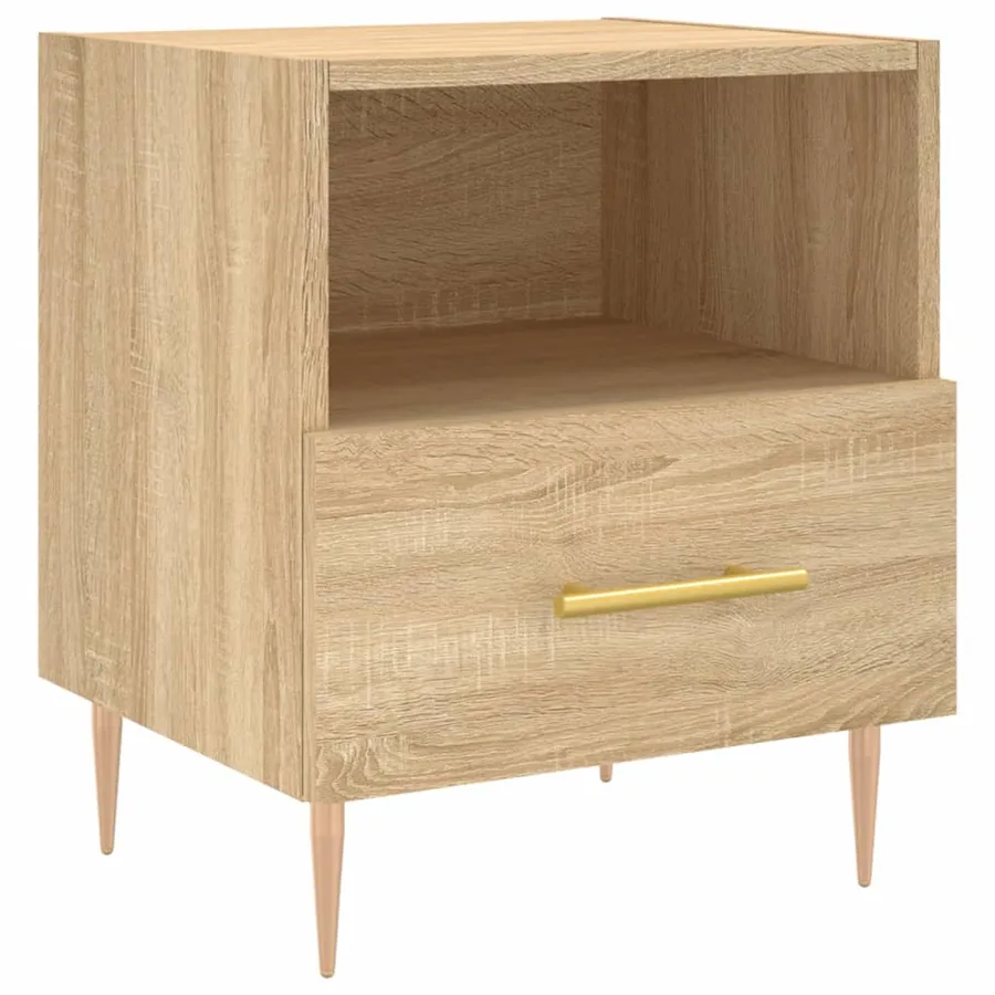 Table de chevet chêne sonoma 40x35x47,5 cm bois d’ingénierie - 2