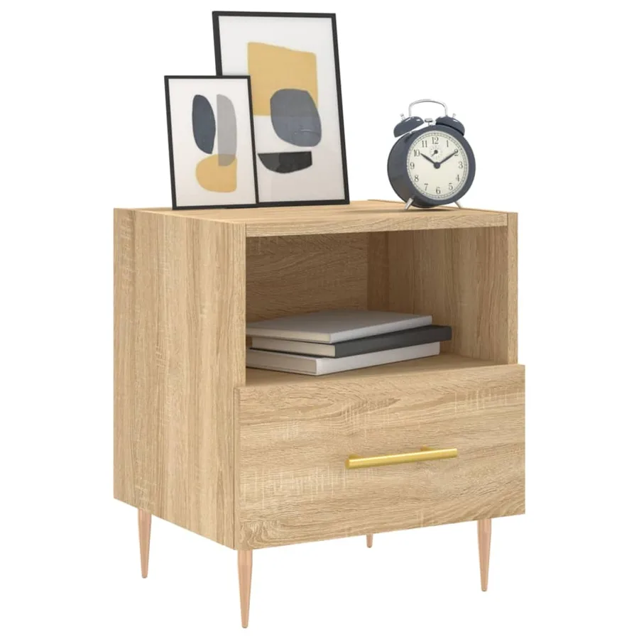 Table de chevet chêne sonoma 40x35x47,5 cm bois d’ingénierie - 8