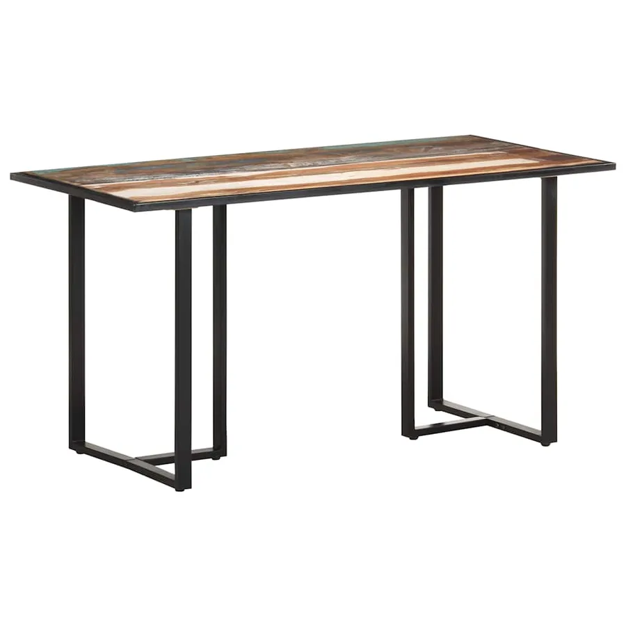 Table de salle à manger 140 cm Bois de récupération massif - 10