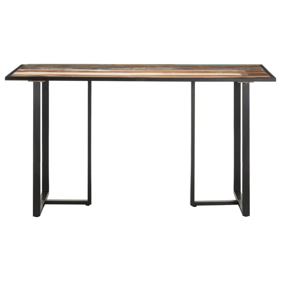 Table de salle à manger 140 cm Bois de récupération massif - 2