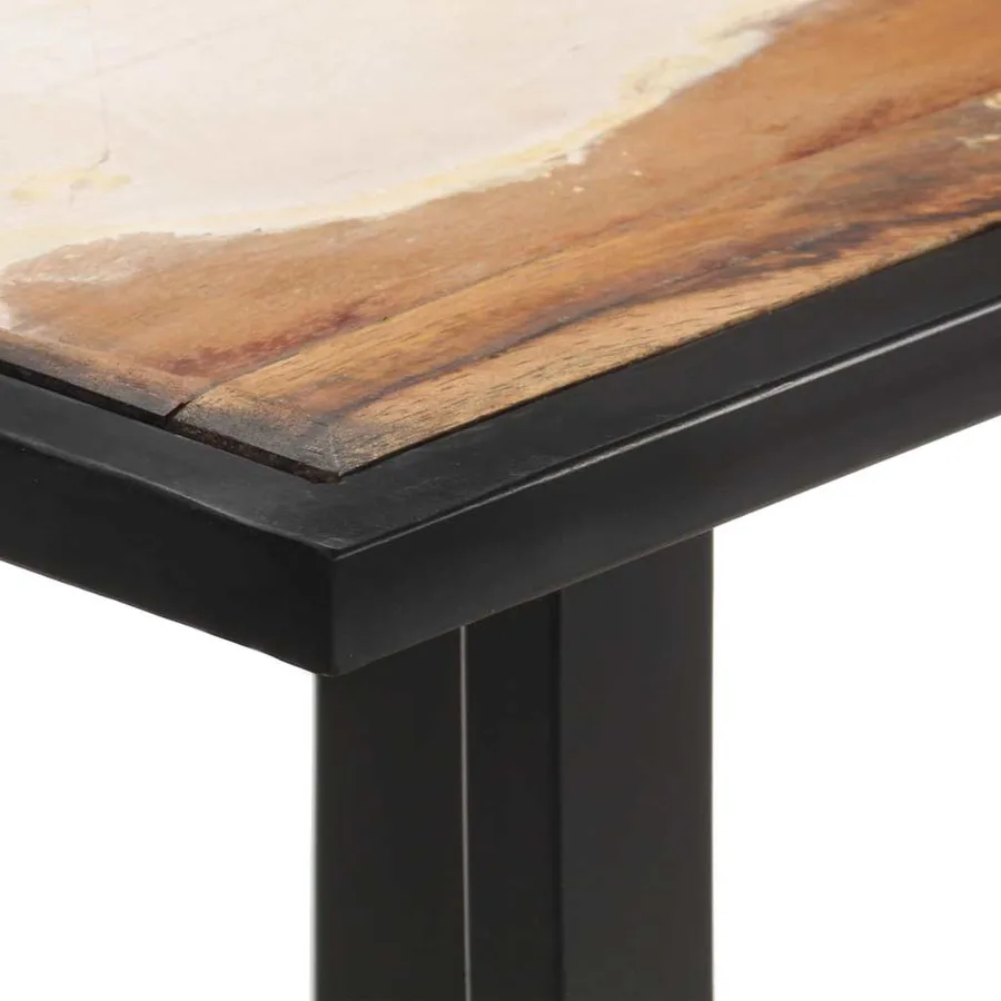 Table de salle à manger 140 cm Bois de récupération massif - 5