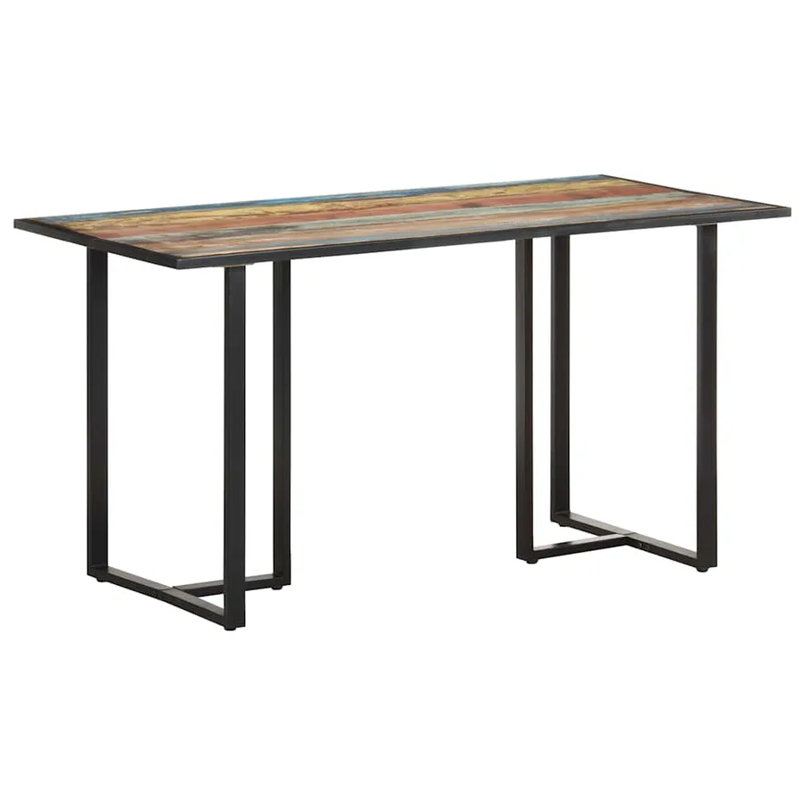 Table de salle à manger 140 cm Bois de récupération massif - 7