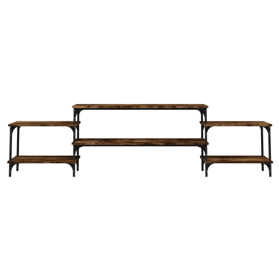 Meuble TV chêne fumé 197x35x52 cm bois d'ingénierie - 5