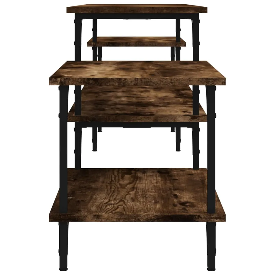 Meuble TV chêne fumé 197x35x52 cm bois d'ingénierie - 6