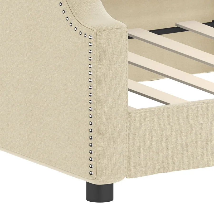 Lit de repos sans matelas crème 90x200 cm tissu - 6