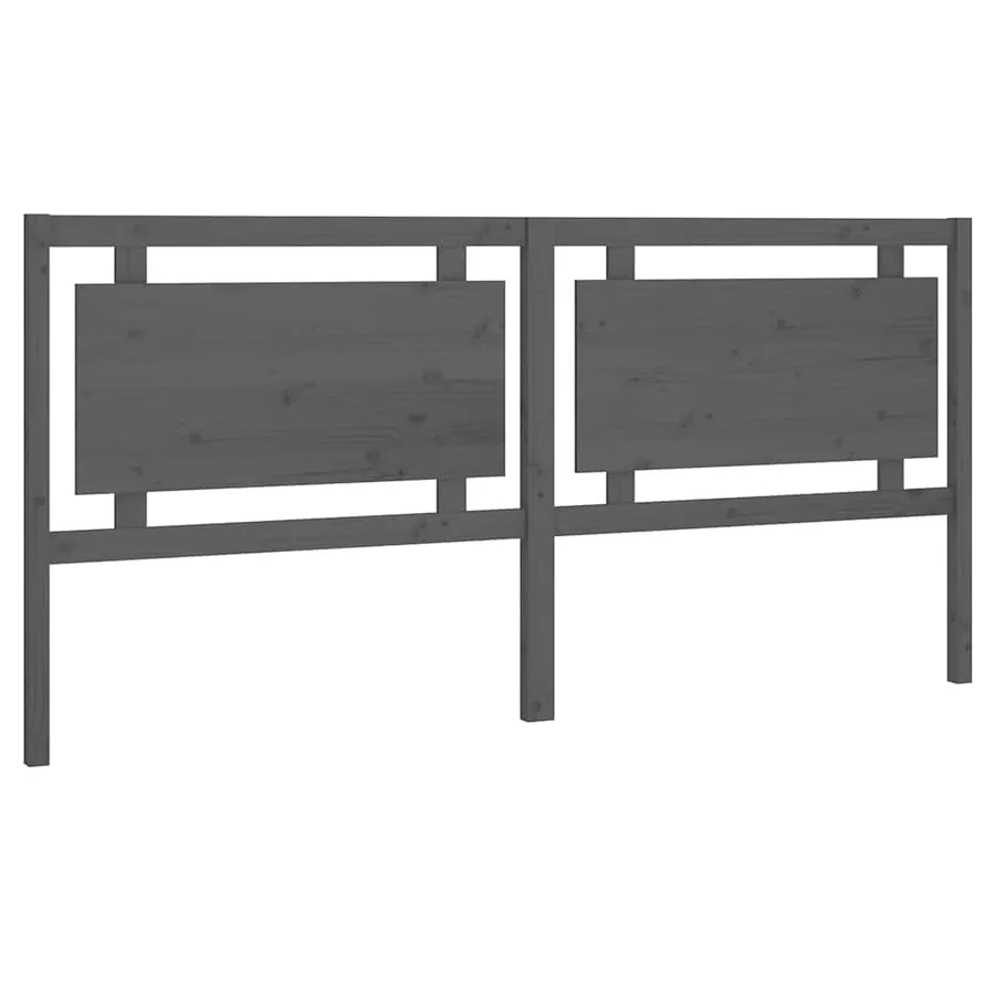 Tête de lit Gris 205,5x4x100 cm Bois massif de pin - 2