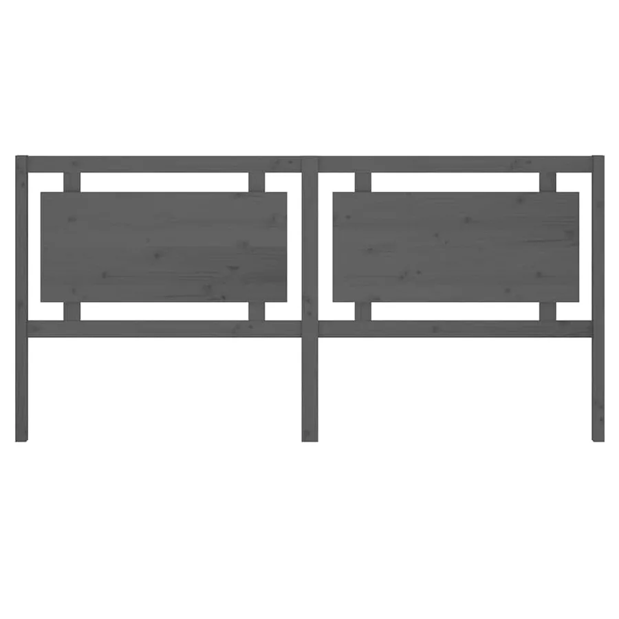 Tête de lit Gris 205,5x4x100 cm Bois massif de pin - 4