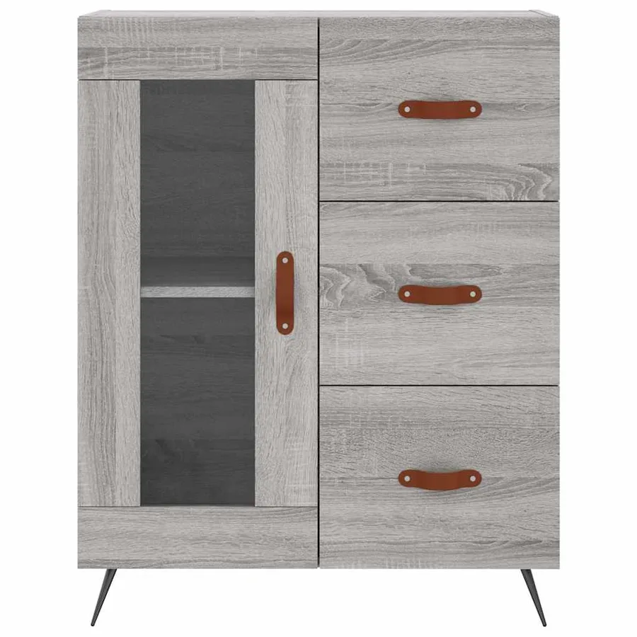 Buffet sonoma gris 69,5x34x90 cm bois d'ingénierie - 5