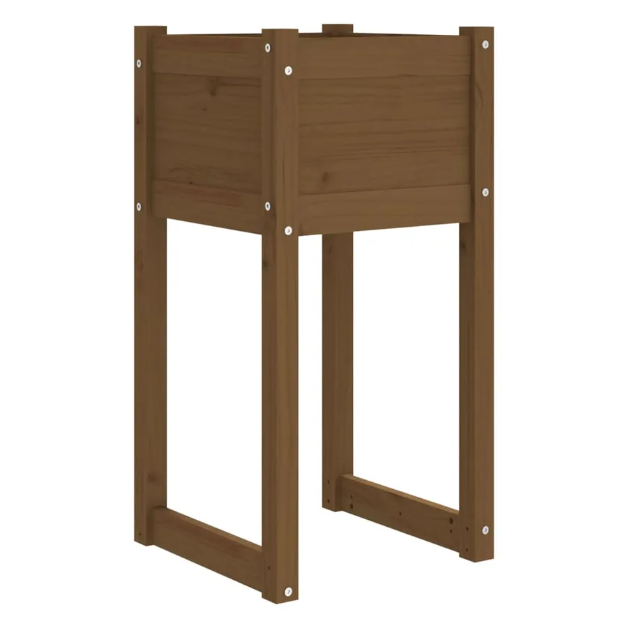 Jardinière Marron miel 40x40x81 cm Bois massif de pin - 2