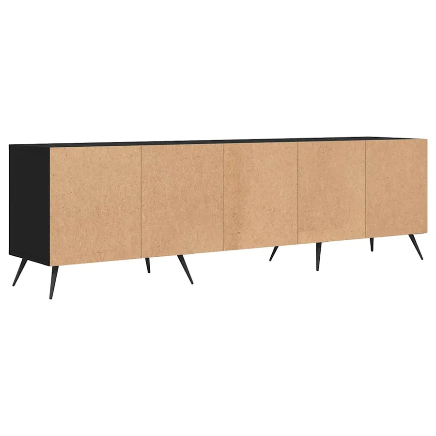 Meuble TV noir 150x30x44,5 cm bois d'ingénierie - 8