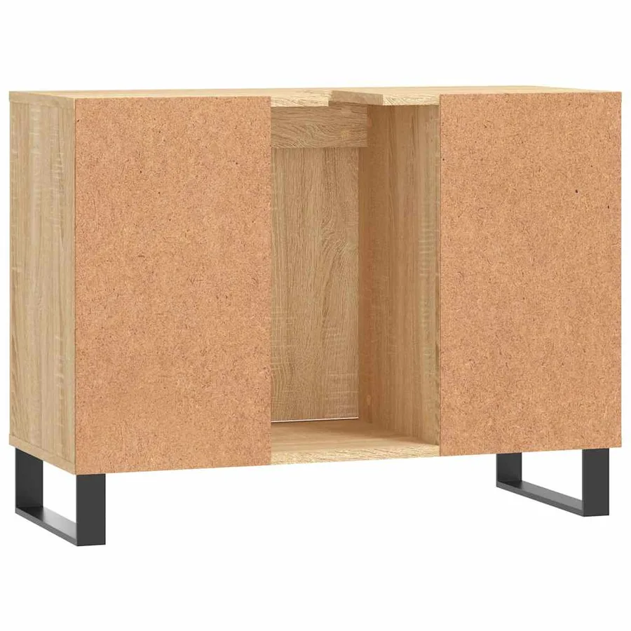 Armoire salle de bain chêne sonoma 80x33x60cm bois d'ingénierie - 8