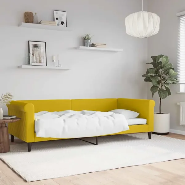 Lit de repos sans matelas jaune 90x200 cm velours