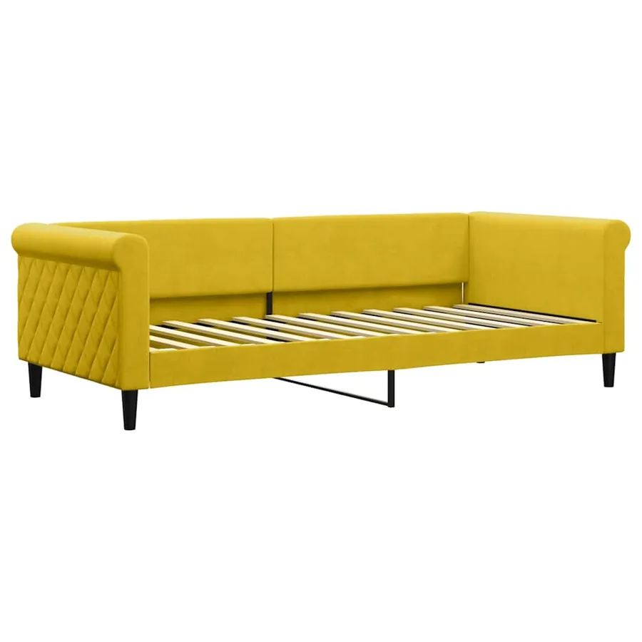 Lit de repos sans matelas jaune 90x200 cm velours - 2